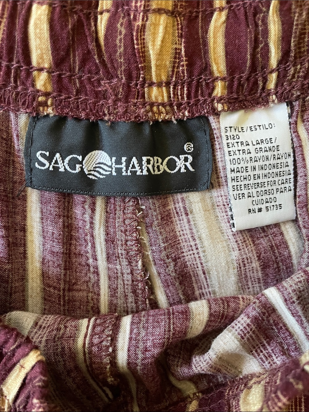 Women’s Sag Harbor Vintage Striped Wide Leg Pants - Picture 2 of 3